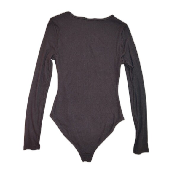 Future Collective Long Sleeve Cut Out Bodysuit Black XS - Picture 2 of 4